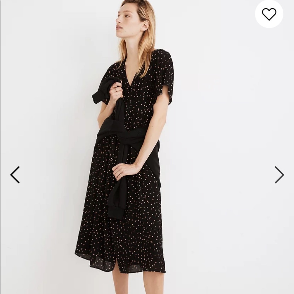 Madewell Flutter-Sleeve Button-Front Midi Dress